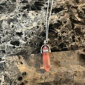 Handmade Hexagon Natural Stone Crystal Necklace